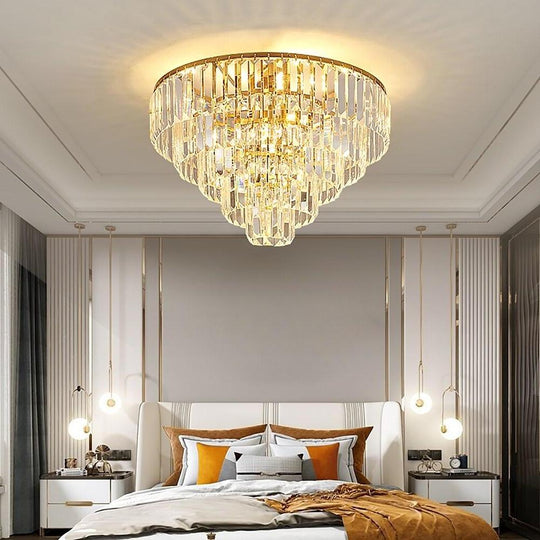 Candelabra Crystal LED Flush Mount Ceiling Light