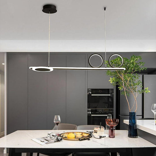 3 Circles Linear Design LED Modern Ceiling Lights White Black Gold Pendant Lighting