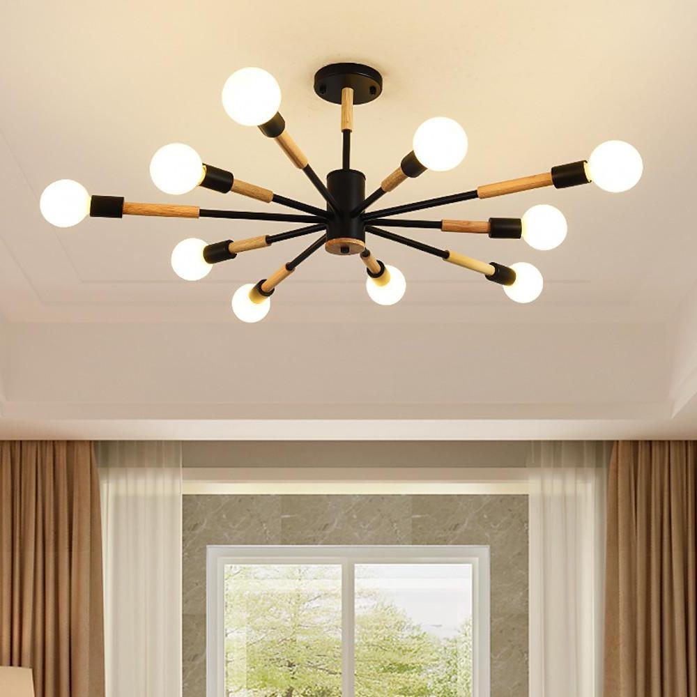 10 Light LED Nordic Style Flush Mount Ceiling Light Chandelier