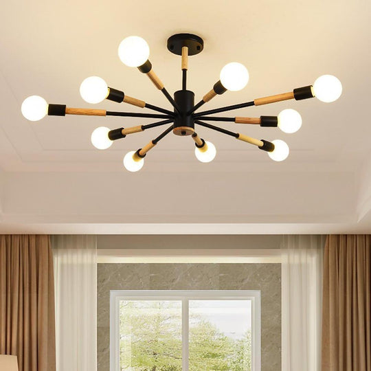 10 Light LED Nordic Style Flush Mount Ceiling Light Chandelier