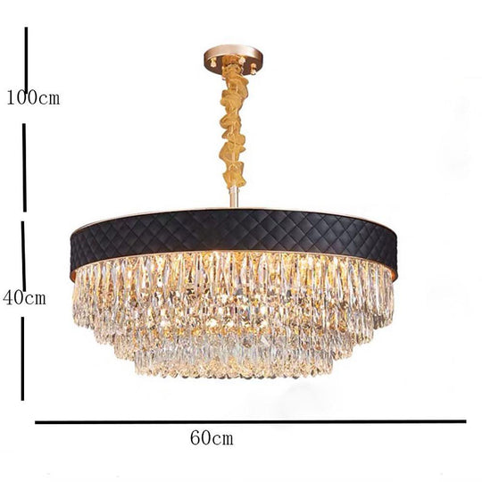 Drum-Shaped LED Electroplated Crystal Modern Chandelier