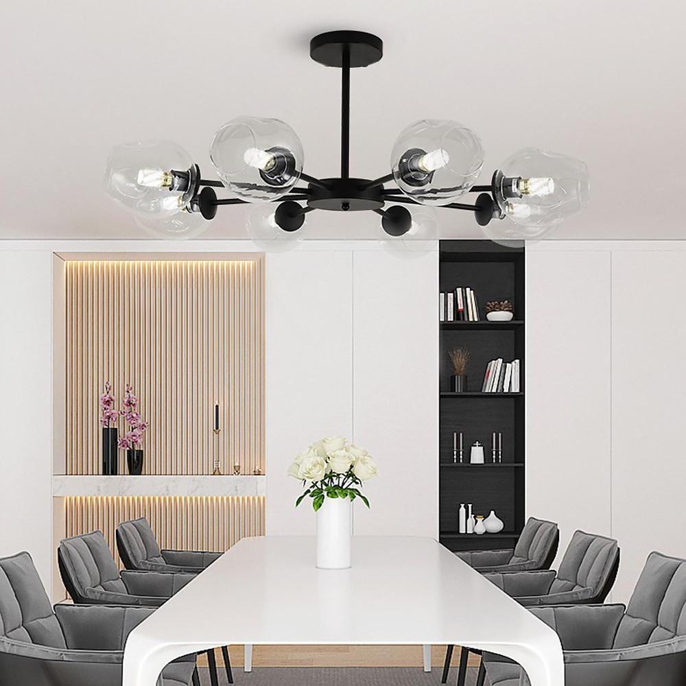 Glass Globe LED Electroplated Nordic Sputnik Chandelier Hanging Ceiling Light