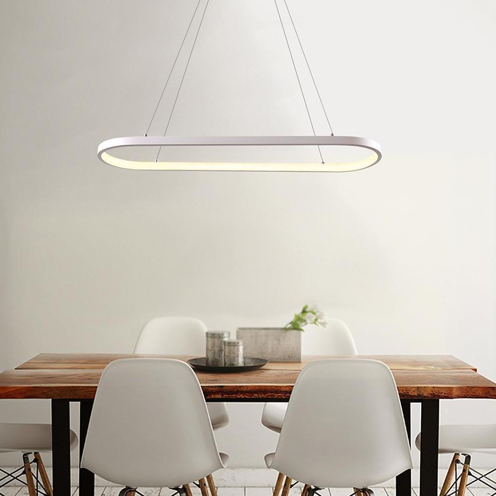 Rectangular Curves Metal LED Modernist Pendant Light