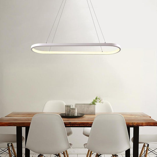 Rectangular Curves Metal LED Modernist Pendant Light