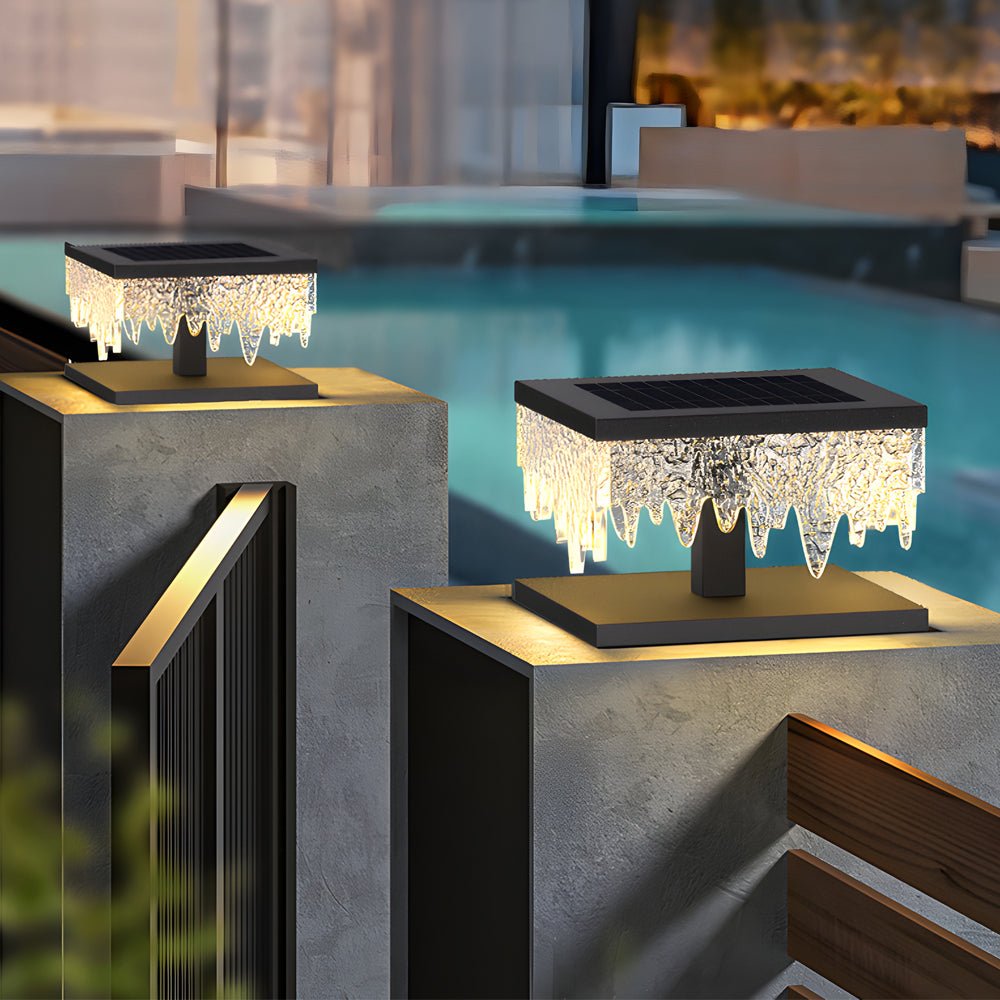 Square Waterproof LED Solar Fence Post Light