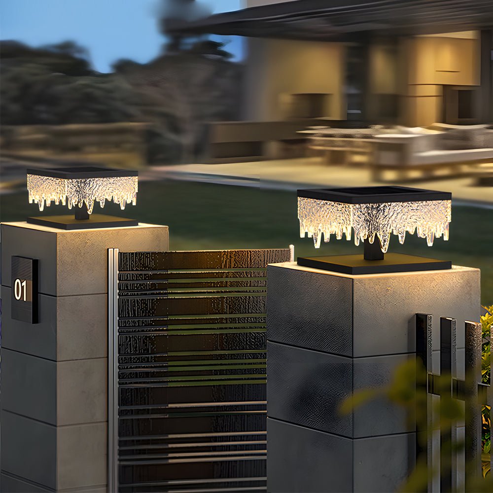 Square Waterproof LED Solar Fence Post Light