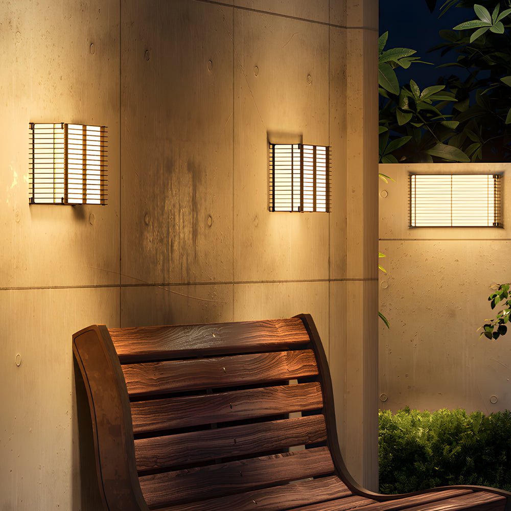 Square Grid Solar Powered Waterproof LED Outdoor Wall Light