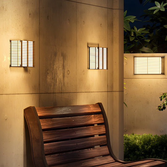 Square Grid Solar Powered Waterproof LED Outdoor Wall Light