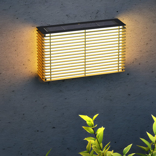 Square Grid Solar Powered Waterproof LED Outdoor Wall Light