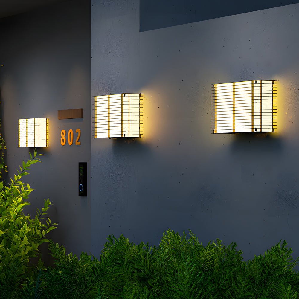 Square Grid Solar Powered Waterproof LED Outdoor Wall Light