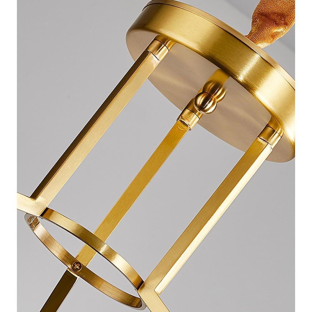 Round Crystal Copper LED Nordic Chandelier