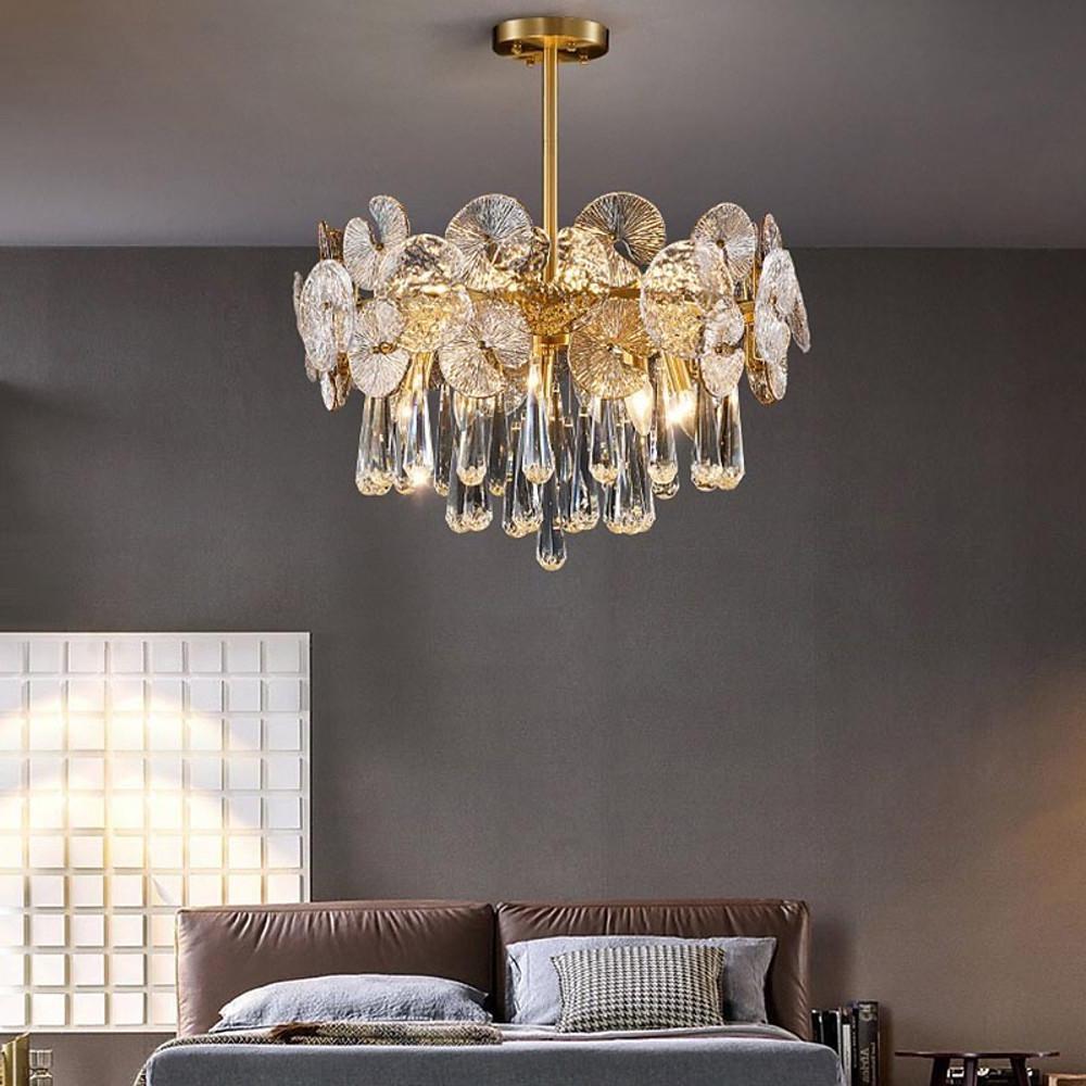 Candelabra Metal Crystal LED Flush Mount Ceiling Light
