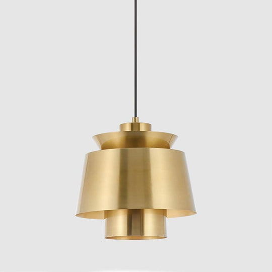 Creative Cylindrical Electroplated Metal LED Modern Pendant Light