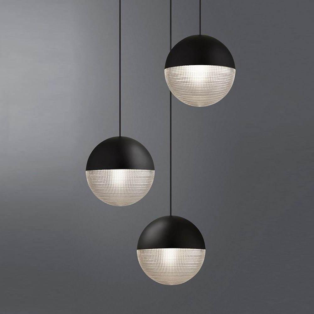 Round Ball Electroplated Glass Metal LED Pendant Light