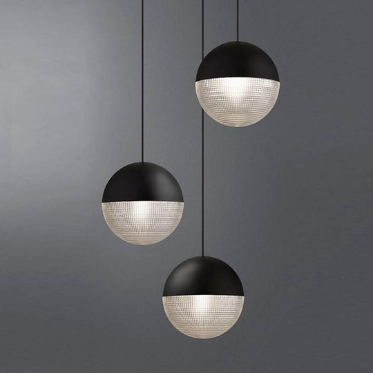 Round Ball Electroplated Glass Metal LED Pendant Light