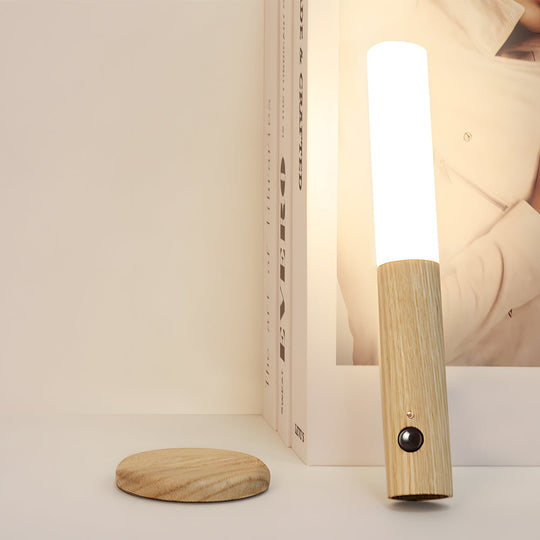 Wood Stick Motion Sensor Night Light USB Portable Lamp