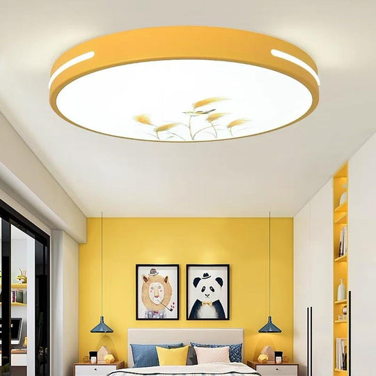 Circular Cute-Pattern LED Modern Flush Mount Ceiling Light