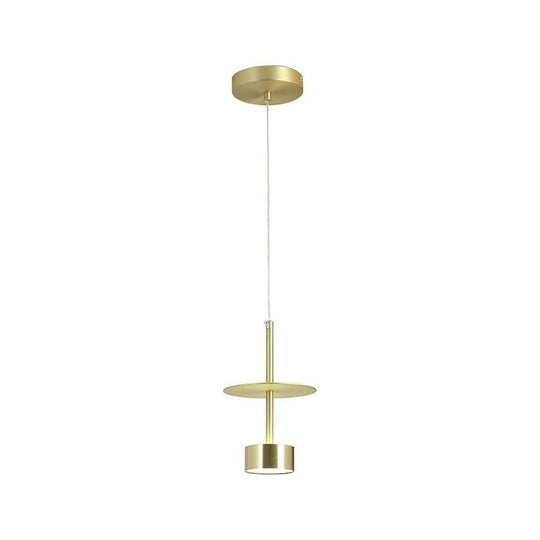 1 Bulb Metal Pendant Light for Kitchen Island Gold Industrial Ceiling Light