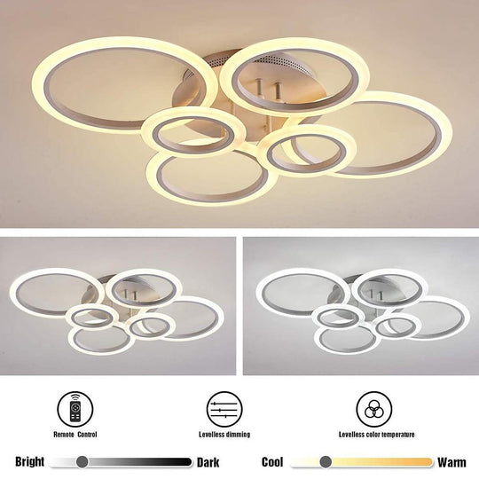 Circles Aluminum Acrylic Flush Mount LED Ceiling Light
