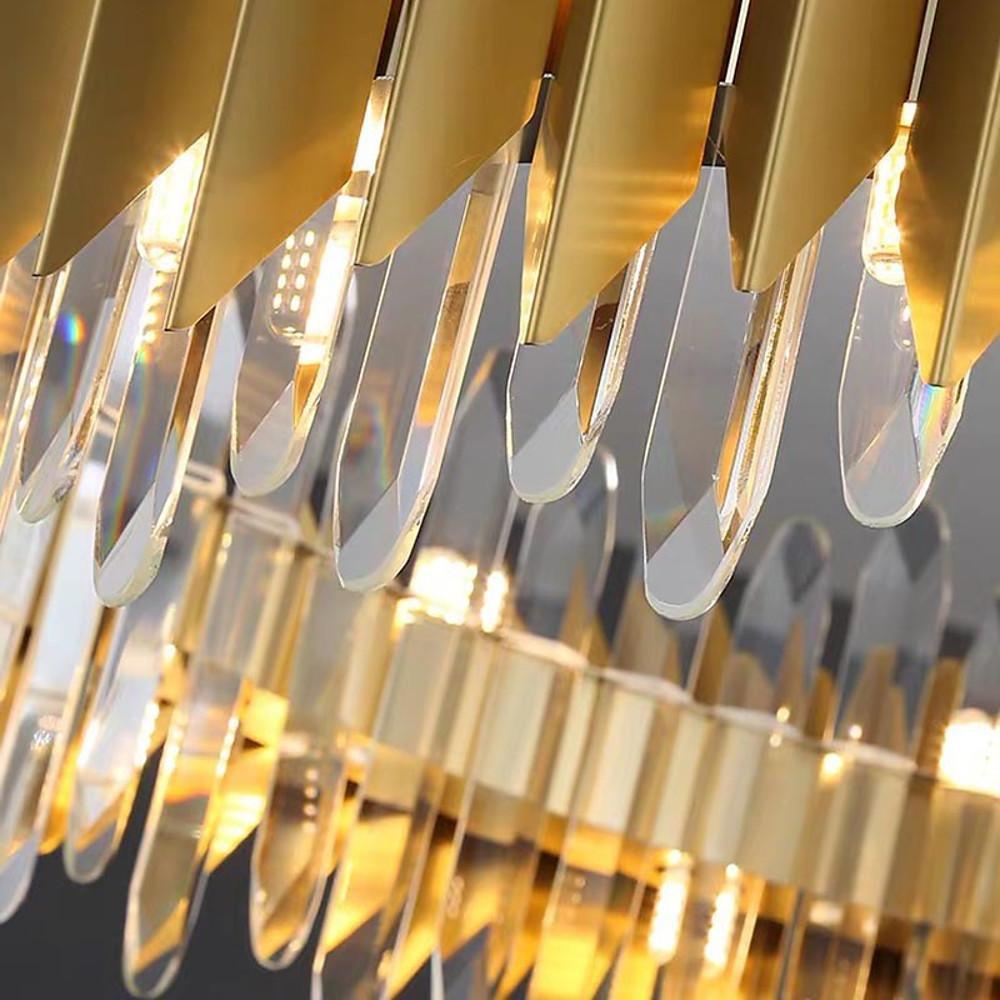 Modern Round Crystal Stainless Steel LED Chandelier