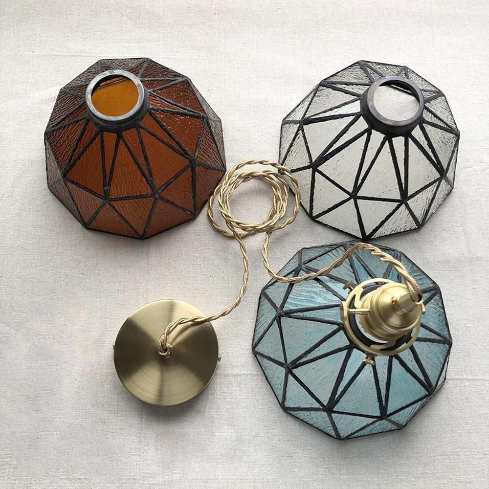 Lantern Industrial Glass Metal Pendant Light