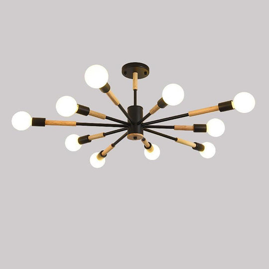 10 Light LED Nordic Style Flush Mount Ceiling Light Chandelier