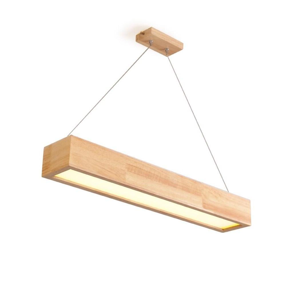 LED Rectangular Rustic Wood Chandelier