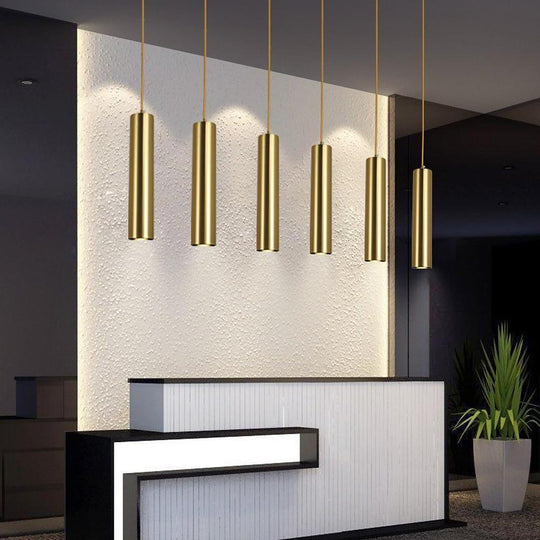 Unique Elongated Linear Metal Industrial Kitchen Island Pendant Light