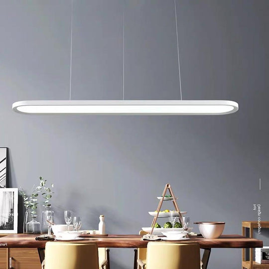 Black White Coffee Oval Shaped LED Modern Ceiling Lights Pendant Lights