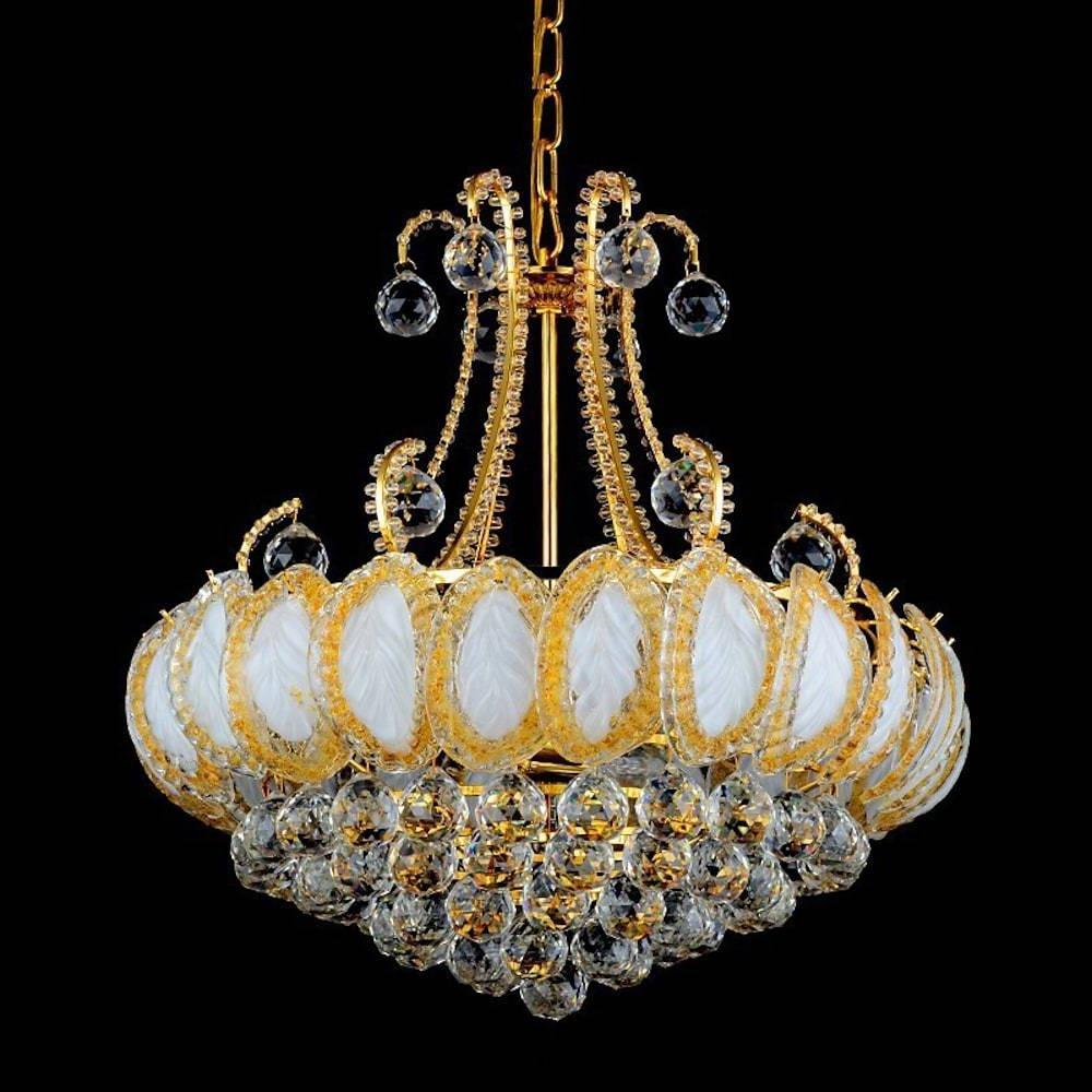 8-Light Modern Gold/Silver Vintage Crystal LED Chandelier – Drum Pendant Light