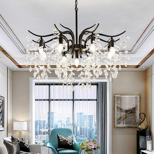 Metal Crystal LED Modern Chandelier Pendant Light for Dining or Living Spaces