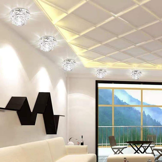 Electroplated Glass Flower Design LED Ceiling Light