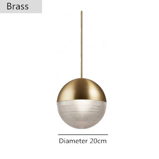 Round Ball Electroplated Glass Metal LED Pendant Light