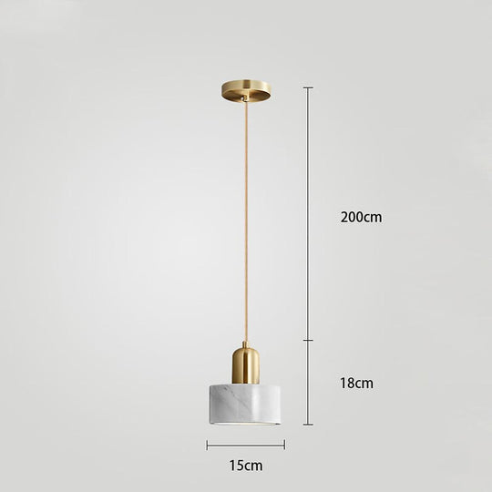 Cylindrical Electroplated Metal Resin LED Pendant Light