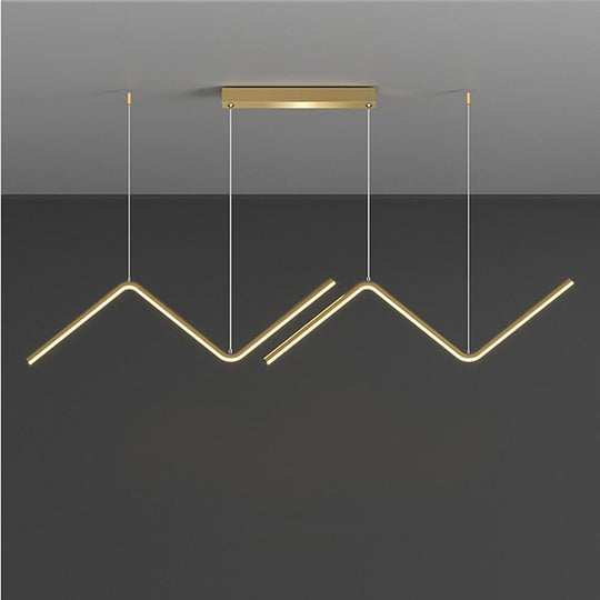 Nordic Minimalist LED 2 Lights Wave Shaped Dimmable Pendant Light