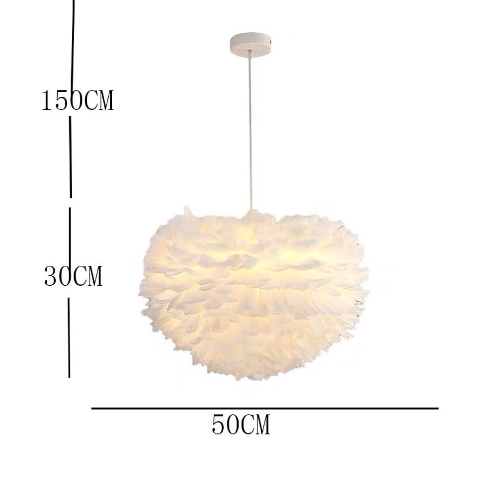Feather Design Pink Chandelier Ceiling Light