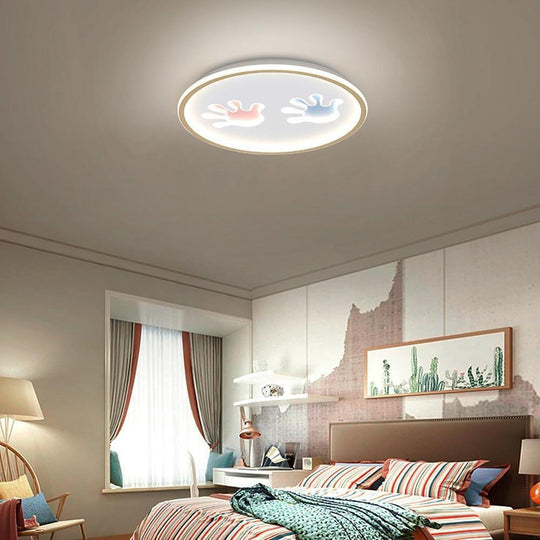 Round Hands Image LED Nordic Flush Mount Ceiling Light