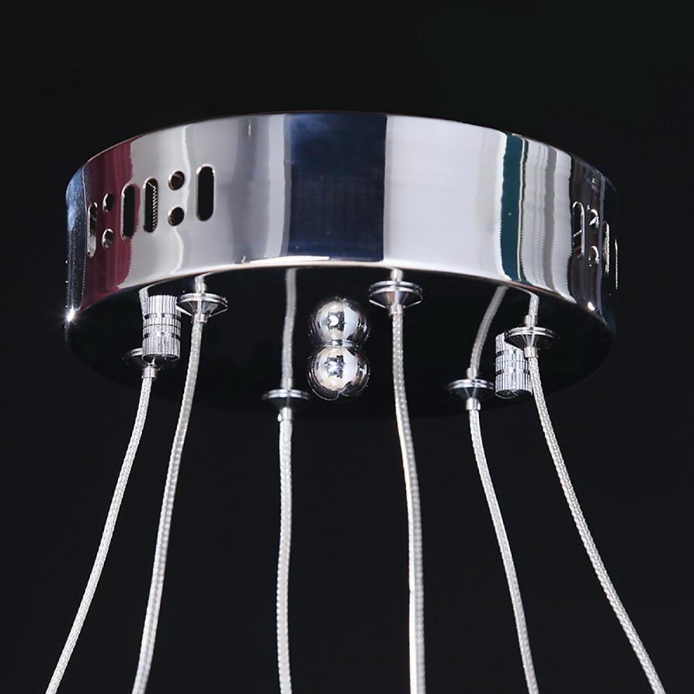 2-Ring Encrusted Crystal LED Chandelier with Uplight Effect