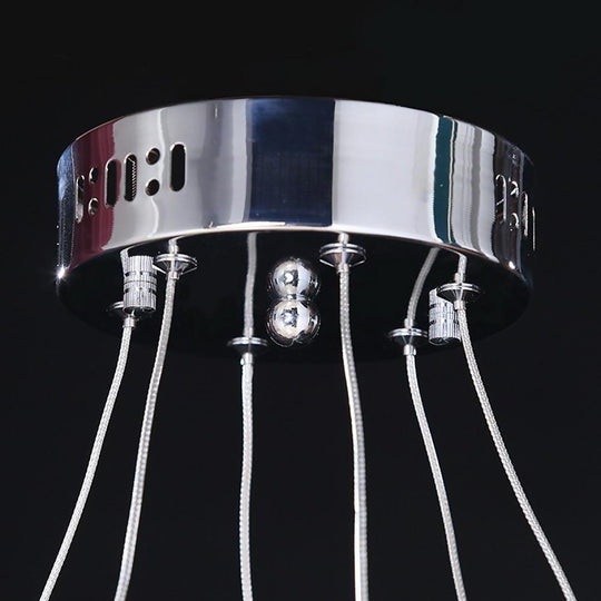 2-Ring Encrusted Crystal LED Chandelier with Uplight Effect