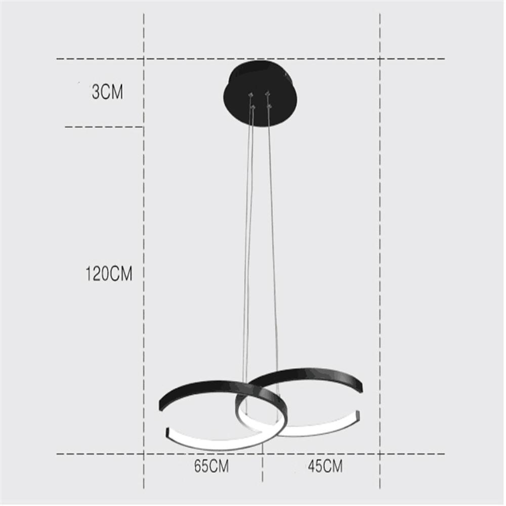 Two C-Shaped Pendant LED Ceiling Light