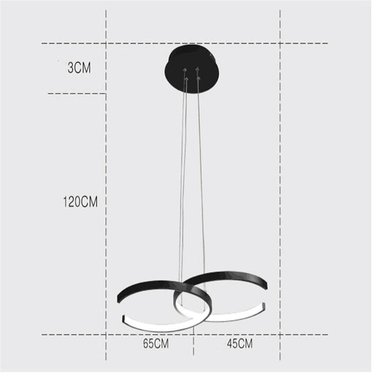 Two C-Shaped Pendant LED Ceiling Light