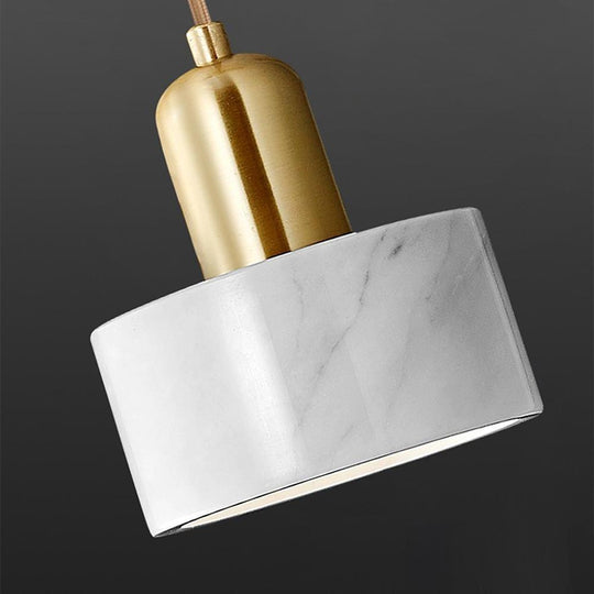 Cylindrical Electroplated Metal Resin LED Pendant Light