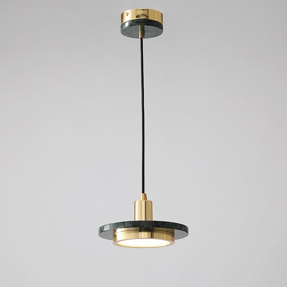 Double Circle Pendant Lighting Classic Metal Marble Ceiling Light