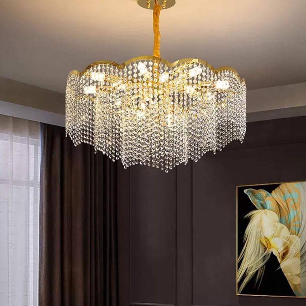 Lantern Design Electroplated Crystal LED Modern Chandelier