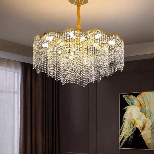 Lantern Design Electroplated Crystal LED Modern Chandelier