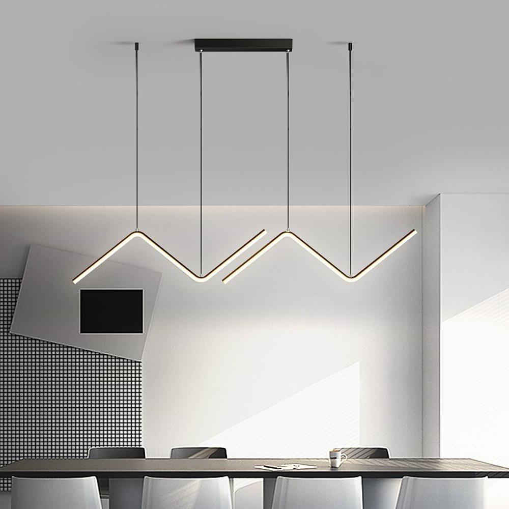 Nordic Minimalist LED 2 Lights Wave Shaped Dimmable Pendant Light