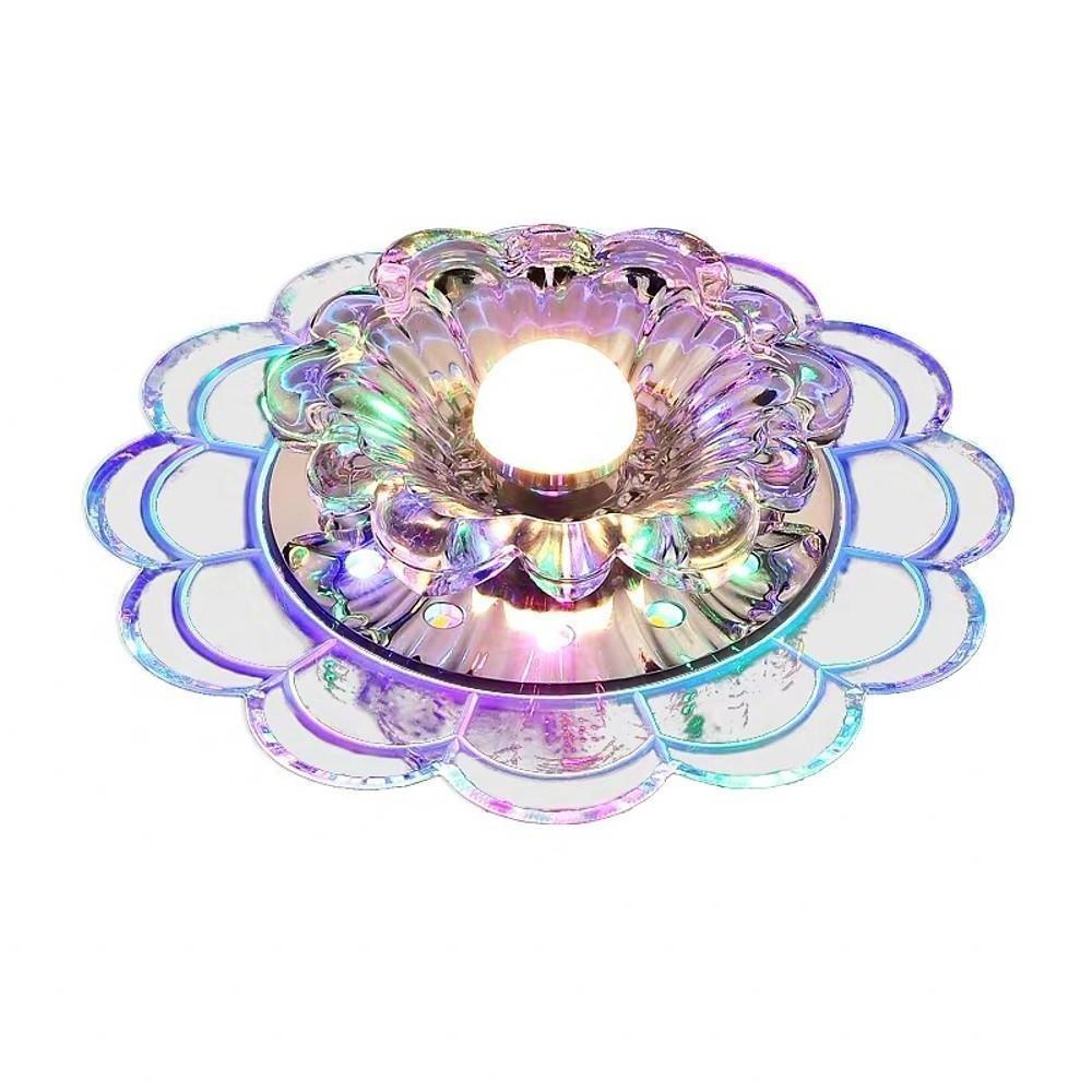 Flower Effect Crystal Metal LED Flush Mount Ceiling Light for Kids and Entryway