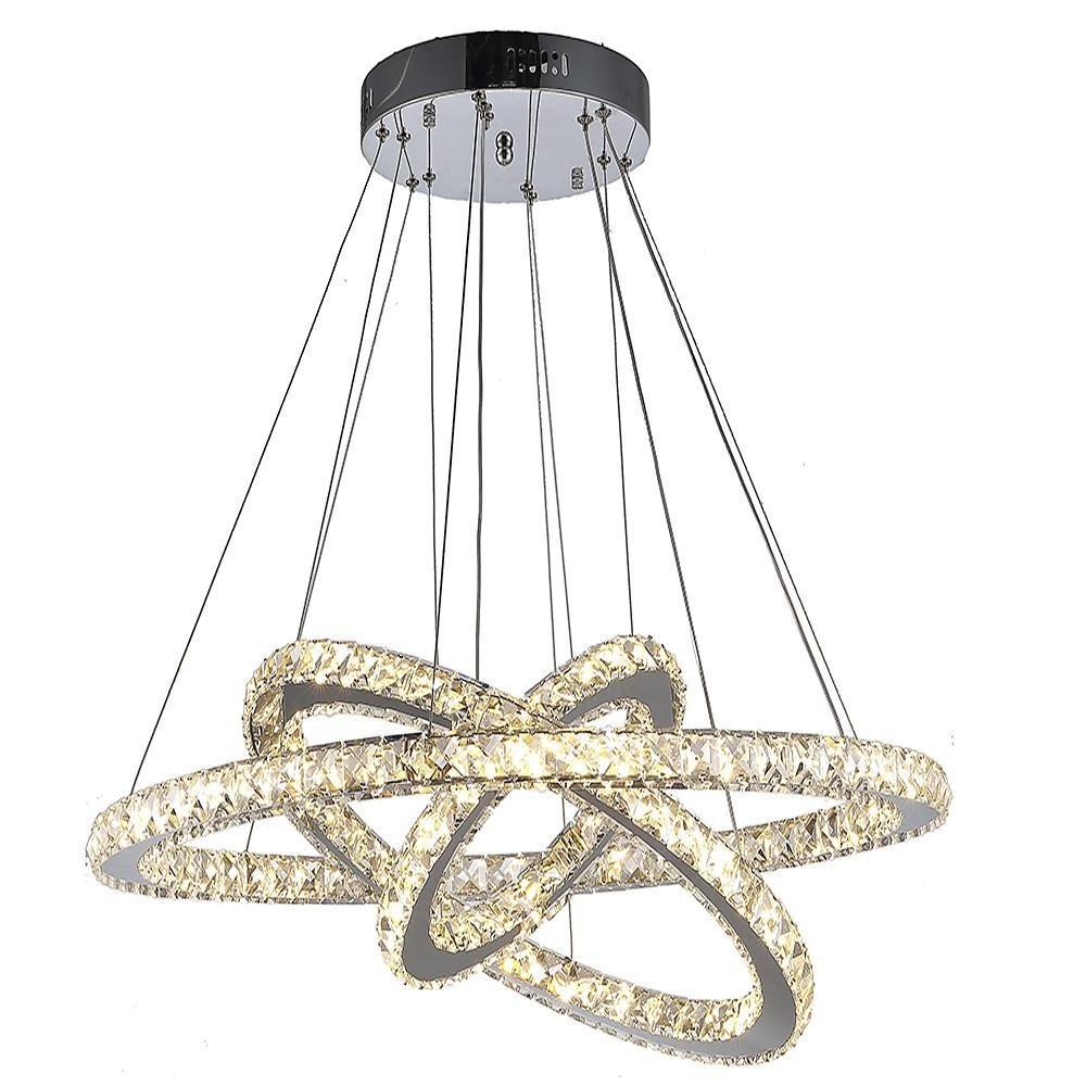 Interwoven Geometrical Circle Crystal LED Chandelier