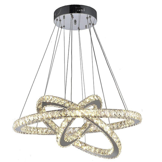 Interwoven Geometrical Circle Crystal LED Chandelier