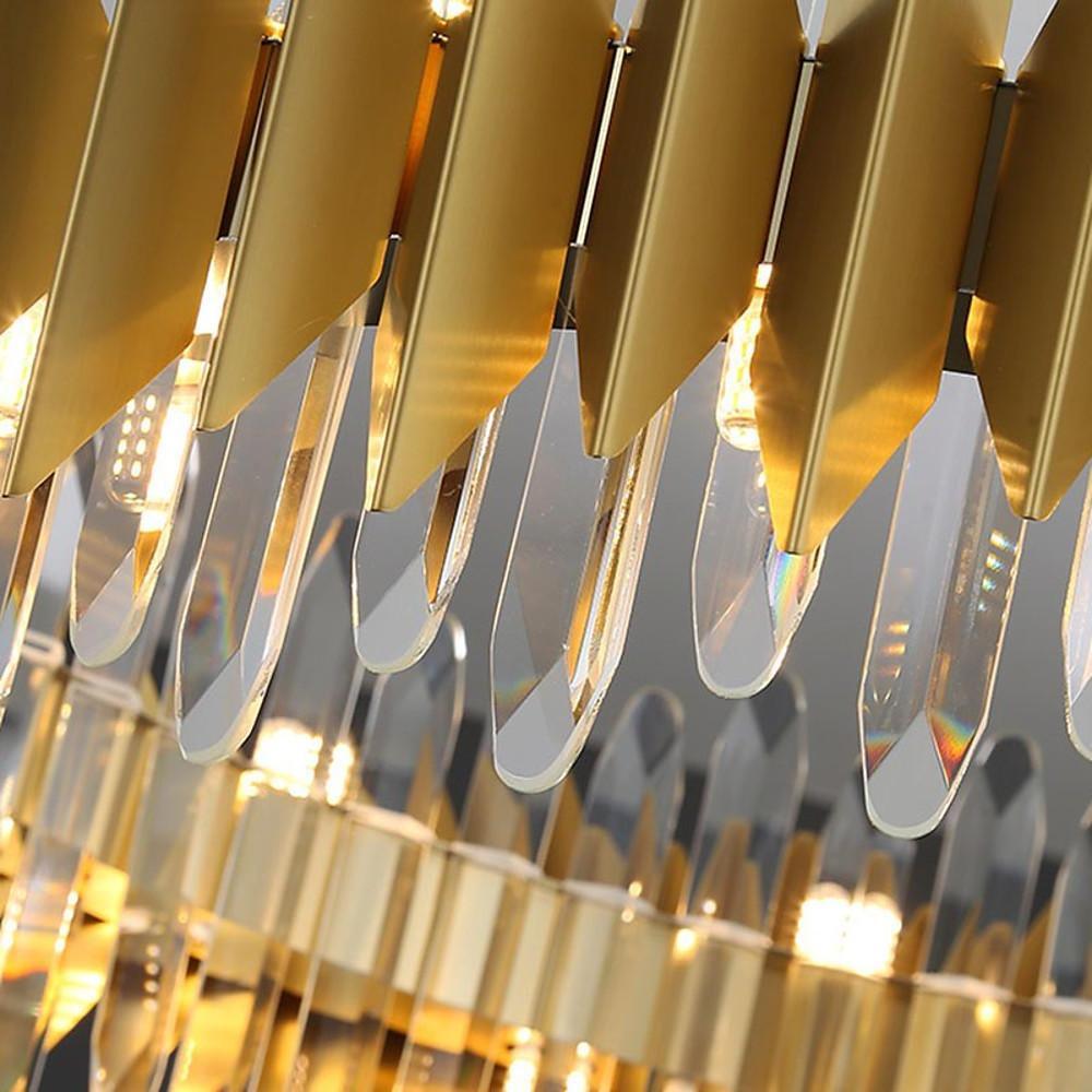 Modern Round Crystal Stainless Steel LED Chandelier